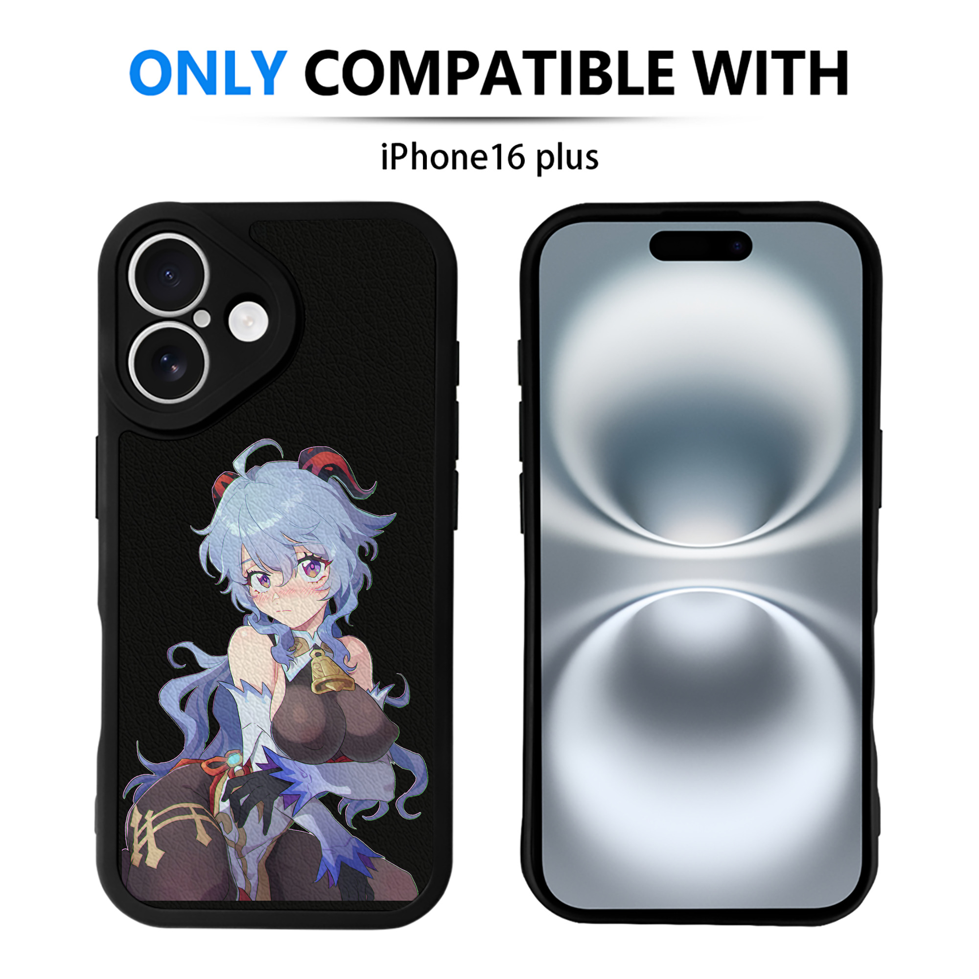 げんし神 甘雨 かんう genshin Ganyu 【iPhone 16シリーズ対応】シリコンスマホケース（レザー調） 材質：シリコン